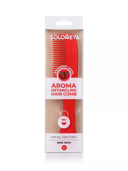 Solomeya Арома-расческа гребень для волос с ароматом Клубники / Aroma  Detangling Hair Comb  Strawberry, 1 шт Solomeya Арома-расческа гребень для волос с ароматом Клубники / Aroma  Detangling Hair Comb  Strawberry, 1 шт